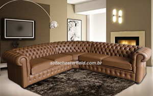 sofa chesterfield de canto bege