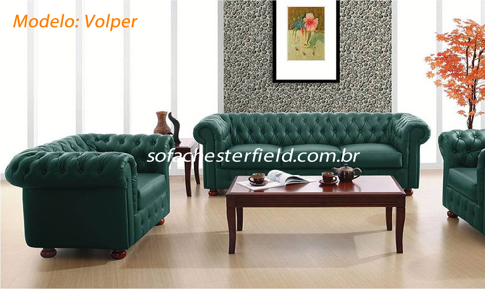 sofá chesterfield couro animal